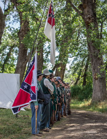 Inspection, Civil War Reenactment, Red Bluff, Californiaのeditorial素材