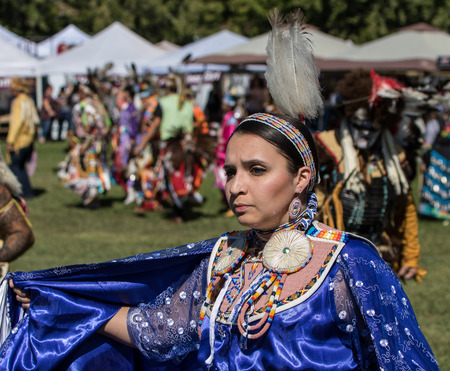 Native American Dancer at the Stillwater Pow-wow, Anderson, California.のeditorial素材