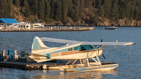 Seaplane on Lake Coeur d'Alene, Idahoのeditorial素材