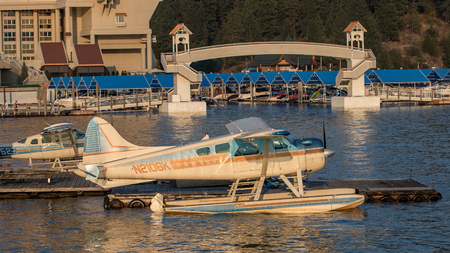 Seaplane on Lake Coeur d'Alene, Idahoのeditorial素材