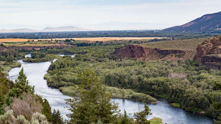 Snake River on the border of Idaho and Wyomingの写真素材
