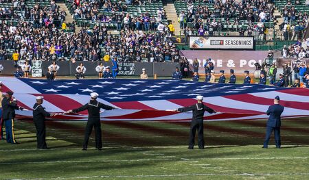 Huge American Flag, Oakland Raider Stadium.のeditorial素材