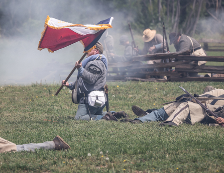 Confederate survivor at the Civil War reenactment, Red Bluff, Californiaのeditorial素材