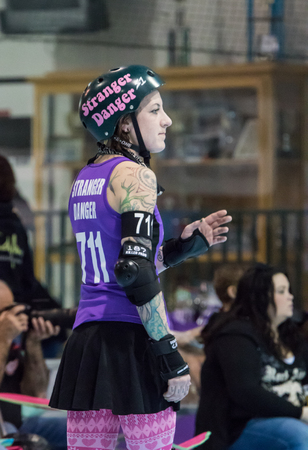 Stranger Danger roller derby gal from the Shasta Roller   Derby team in Redding, California.
