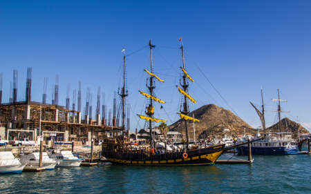 Cabo San Lucas, Mexico-December 23, 2010: The harbor in Cabo San Lucas on a warm December day is full of boats ready for tourists and fishermen.のeditorial素材
