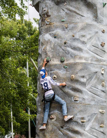 Rock climbing  at the Shasta County Fair in Anderson, California.のeditorial素材