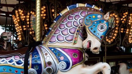 Merry Go Round horseの写真素材