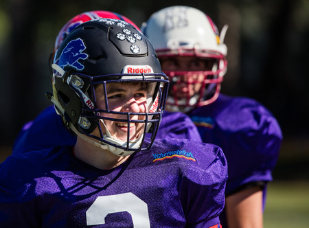 Lions All Stars football action in Redding, California.のeditorial素材