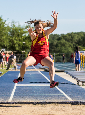 Track and Field action in Anderson, California.