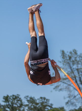 Track and field action at Northern California finals, Cottonwood, California.のeditorial素材