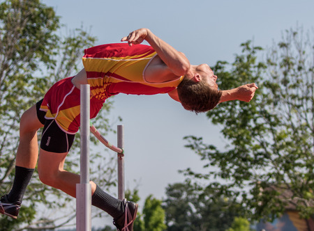 Track and field action at Northern California finals, Cottonwood, California.