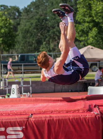 Track and field action at Northern California finals, Cottonwood, California.のeditorial素材