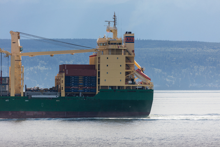 Freighter in Elliott Bay near Seattle, Washington.のeditorial素材