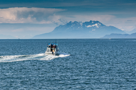 Whale watching boats off Admiralty Island, Alaska.のeditorial素材