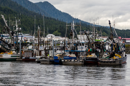 Fishing trawlers in Ketchikan, Alaska.のeditorial素材