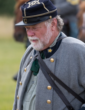 Civil War Reenactor at the Union Gap Reenactment in Yakima, Washington.のeditorial素材