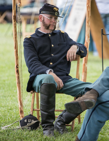 Civil War Reenactor at the Union Gap Reenactment in Yakima, Washington.のeditorial素材