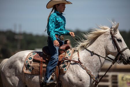 Rodeo action at the Cottonwood Rodeo in Northern California.のeditorial素材