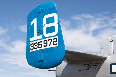 B-25 Mitchell World War 2 bomber on display in Coeur d'Alene, Idaho.のeditorial素材