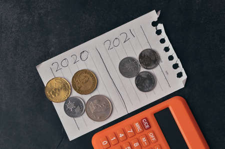 202o and 2021 budget. Business and financial concept during virus pandemic.