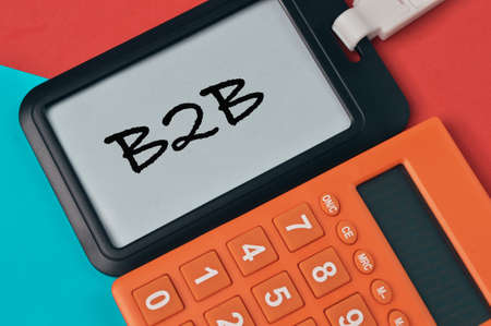 Name tag written with text B2B stands for BUSINESS TO BUSINESS.