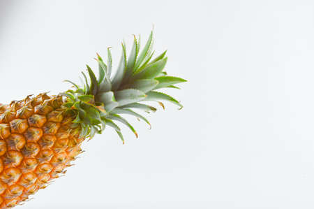 Fresh pineapple over white background. Tropical fruitの写真素材