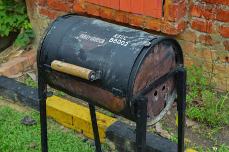 Kuala, Selangor,Malaysia: April 2nd 2021-Barbecue tool outside the house. Selective focusのeditorial素材