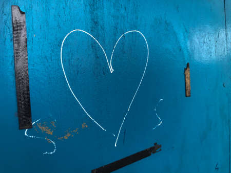 Phrase i love you written on wooden door