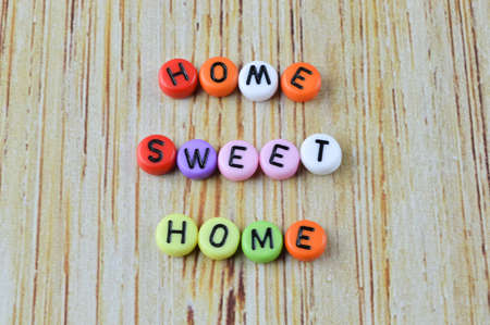 Alphabet beads with text HOME SWEET HOMEの写真素材