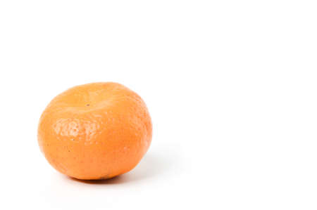 Fresh mandarin orange fruit or tangerines isolated on a white backgroundの写真素材