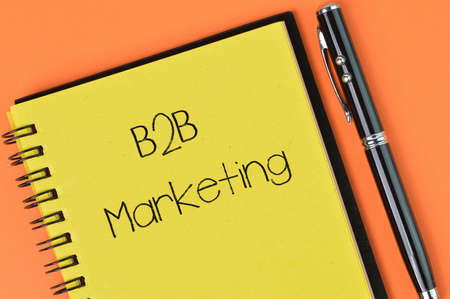 Top view of notebook written with text B2B MARKETING. Business concept.の写真素材