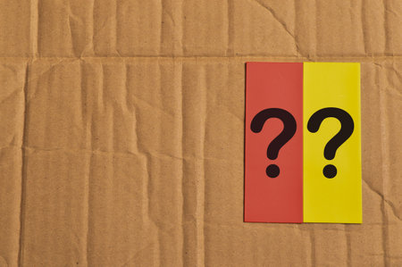 Question mark drawn on memo notes. Conceptual imageの写真素材