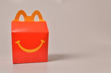 Klang, Malaysia : June 24, 2021- McDonald's Happy Meal cardboard box. McDonald's is a fast food restaurant chainのeditorial素材