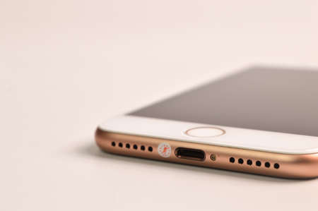 Klang, Malaysia: July 20, 2021- Iphone 8 by Apple isolated on white backgroundのeditorial素材