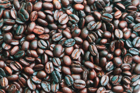 Close up view of coffee bean brown roastedの写真素材