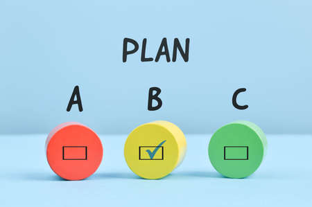 Plan A and Plan B. Business strategy, failure analysis and not give upの写真素材