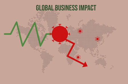 Coronavirus impact global economy stock markets financial crisis concept.の写真素材