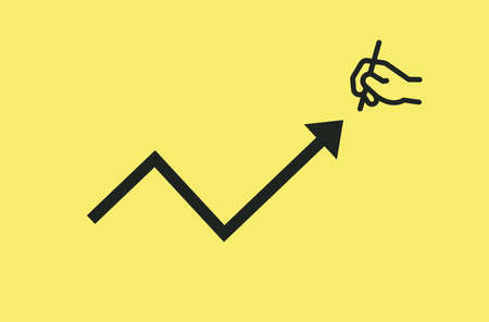 An illustration of graph growing up. Movement, growth and progress concept.の写真素材
