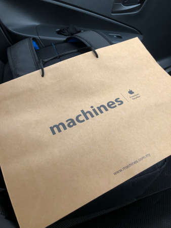 Klang, Malaysia: September 19, 2021-Brown paper bag with text Machines. Machines is the largest...
