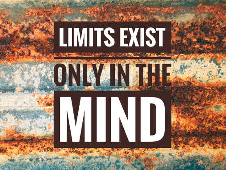 Success quote written with phrase LIMITS EXIST ONLY IN THE MINDの写真素材
