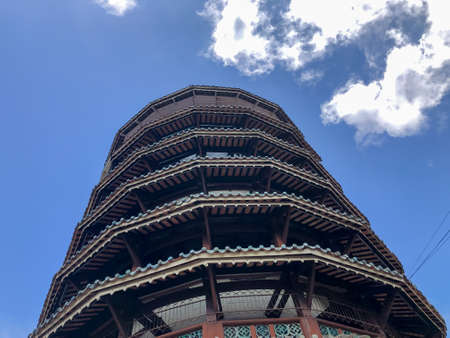 Teluk Intan, Malaysia: October 26, 2021- Menara Condong or Leaning Tower of Teluk Intan is a popular tourist attraction. It is a clock tower and constructed around 1885のeditorial素材
