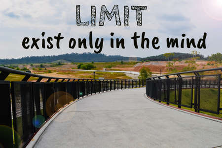 Motivational and inspirational quote with text LIMIT EXIST ONLY IN THE MINDの写真素材