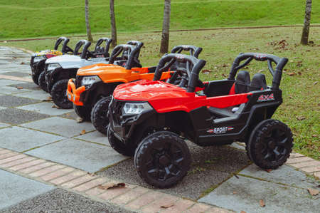 View of 4x4 atv toy in a row at the parkの写真素材