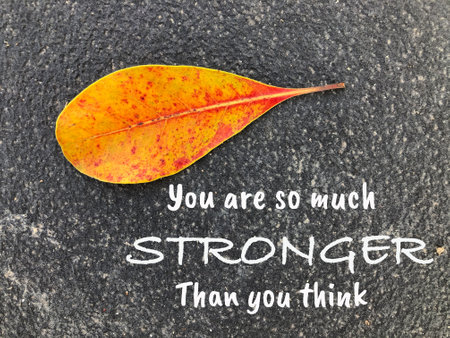 Motivational quote with phrase YOU ARE SO MUCH STRONGER THAN YOU THINKの写真素材