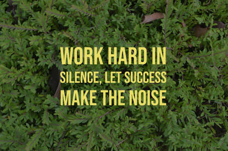 Motivational quote with text WORK HARD IN SILENCE, LET SUCCESS MAKE THE NOISE
