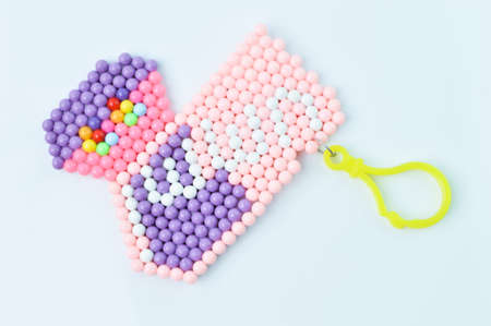 Colorful jewelry beads isolated on a white background