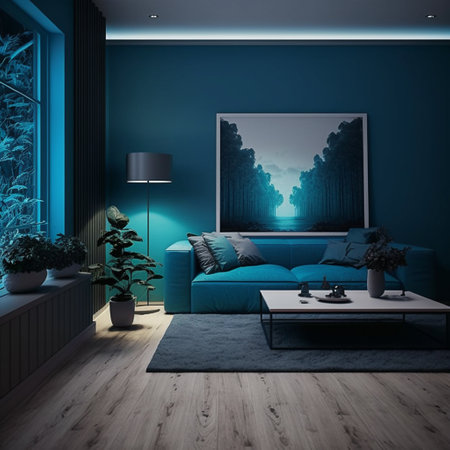 View of modern room style often features clean lines, neutral colors, and minimalistic design, creating a sleek and sophisticated look that is both functional and aesthetically pleasing.の素材