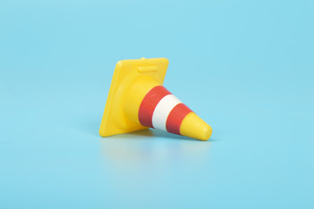 Traffic road repair barriers set with text under construction. Safety barricade, roadblocks, warning alert signs. Construction fences, traffic cones and repair hurdles, safety barricade warningの写真素材