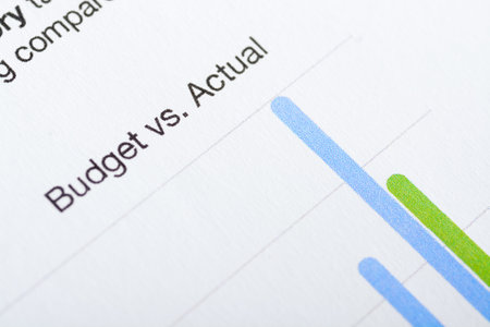 Close up view of wording BUDGET VS ACTUALの写真素材