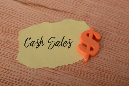 CASH SALES refer to transactions in which a customer makes a purchase and pays for the goods or services with physical currencyの写真素材